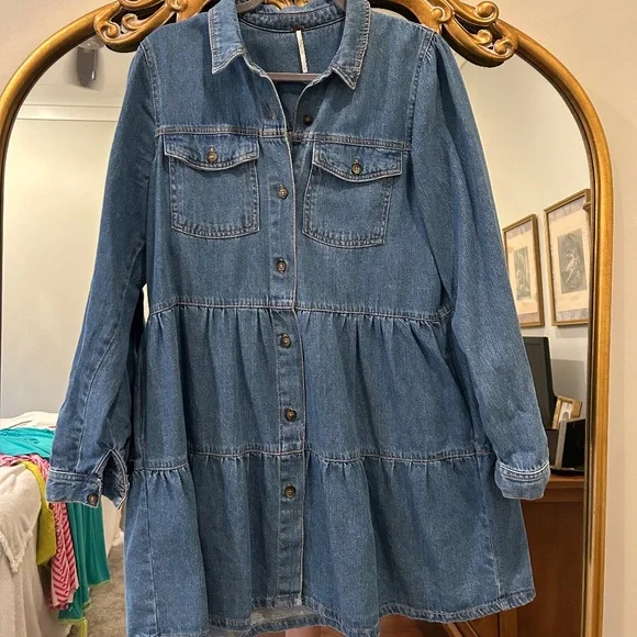 long sleeve cotton smock dress Elsie Native Cotton Smock Dress Navy / 18 (AU)